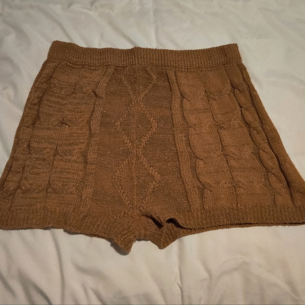Blu PepperTan Cable Knit Sweater Shorts